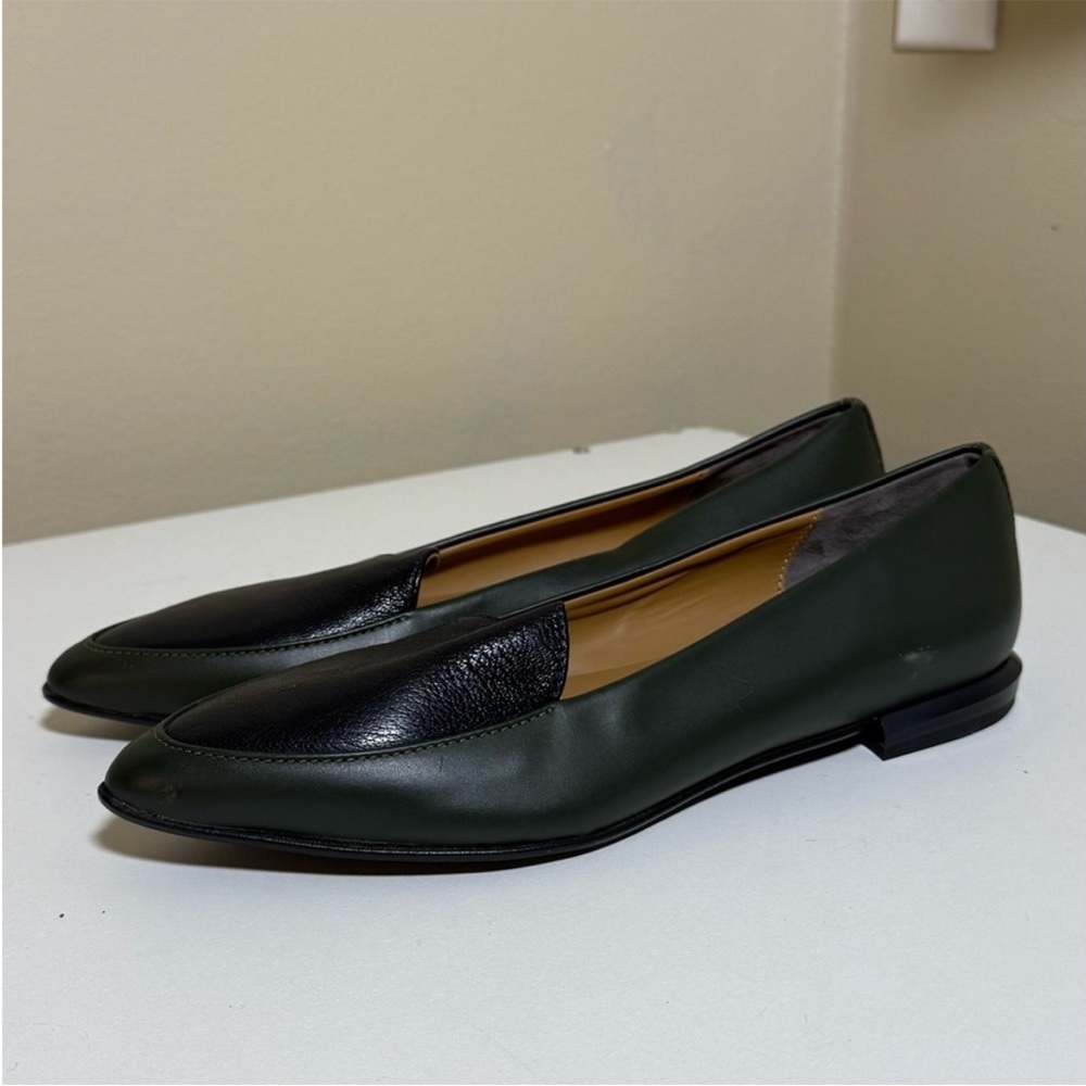 Everlane Green and Black Leather Loafers